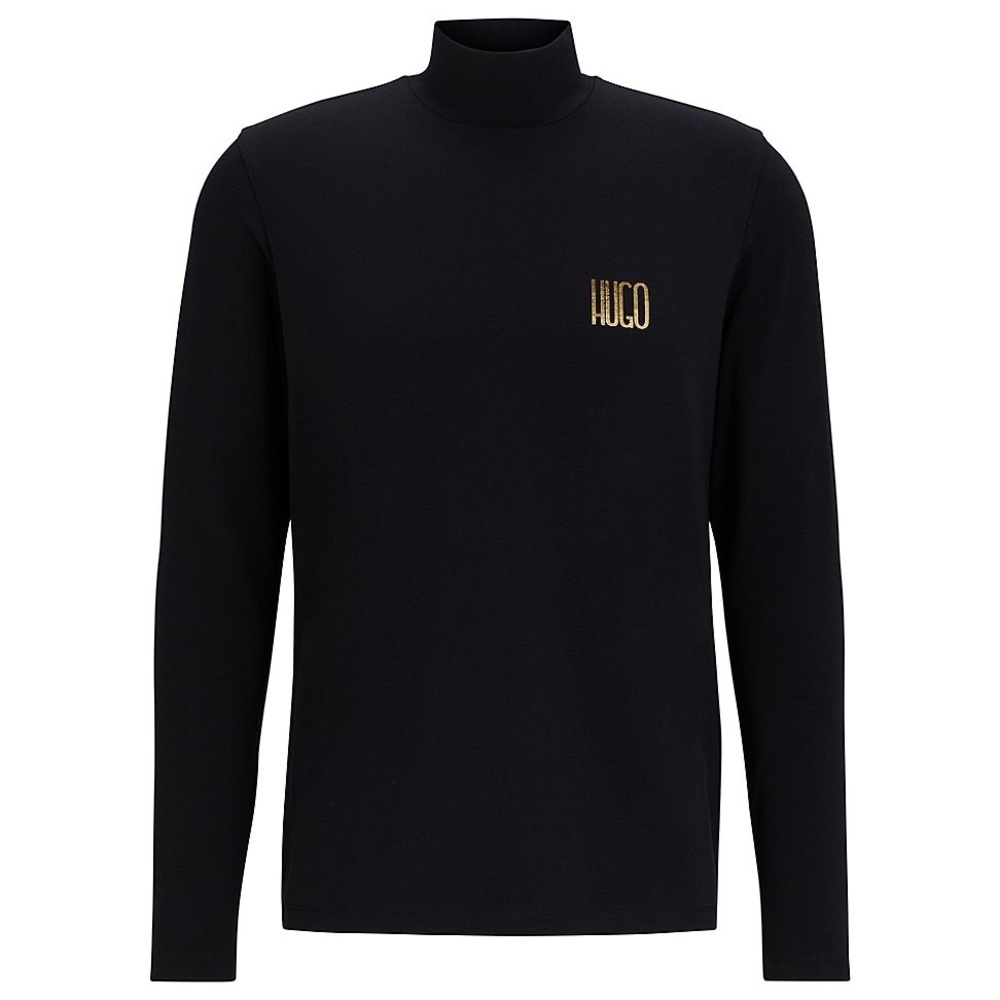 HUGO Black Sweater with Gold Logo